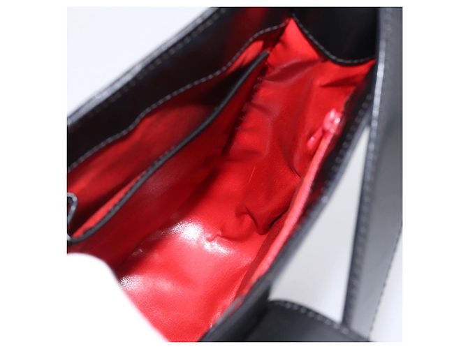 Céline Bolsa de Ombro CELINE Horse Carriage em Couro Preto e Prata Auth 201919A - vista 20