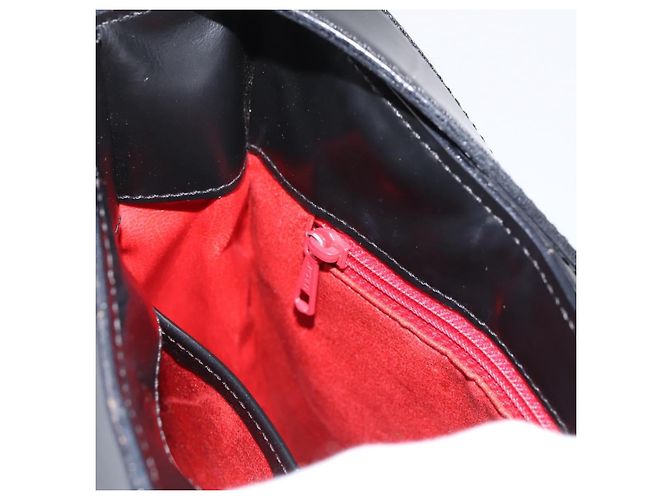 Céline Bolsa de Ombro CELINE Horse Carriage em Couro Preto e Prata Auth 201919A - vista 21