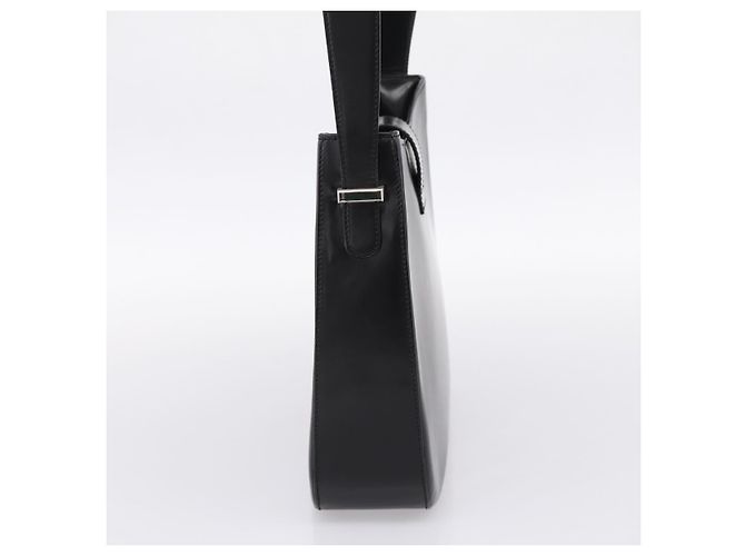 Céline Bolsa de Ombro CELINE Horse Carriage em Couro Preto e Prata Auth 201919A - vista 4