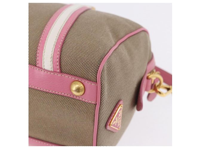 PRADA Handtasche Jacquard 2way Beige Gold Auth 200074V Golden - Ansicht 19