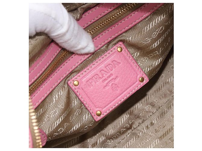 PRADA Handtasche Jacquard 2way Beige Gold Auth 200074V Golden - Ansicht 23