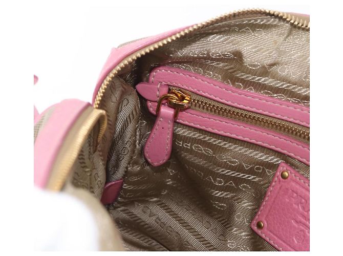 PRADA Handtasche Jacquard 2way Beige Gold Auth 200074V Golden - Ansicht 26