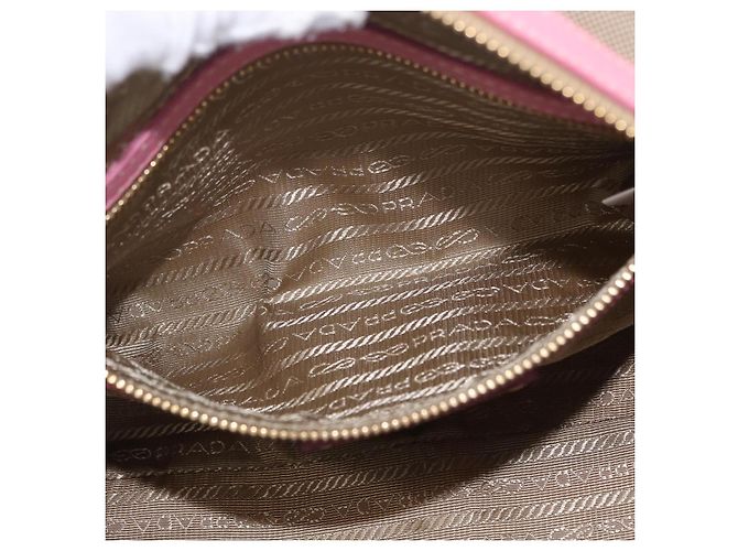 PRADA Handtasche Jacquard 2way Beige Gold Auth 200074V Golden - Ansicht 27