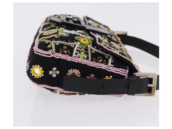 FENDI Mamma Baguette Schultertasche aus Canvas und Perlen, multicolor silber, Auth yk20784SAM Mehrfarben - Ansicht 3