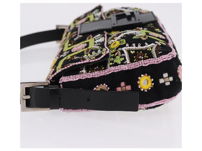FENDI Mamma Baguette Schultertasche aus Canvas und Perlen, multicolor silber, Auth yk20784SAM Mehrfarben - Ansicht 4