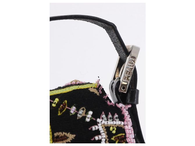 FENDI Mamma Baguette Schultertasche aus Canvas und Perlen, multicolor silber, Auth yk20784SAM Mehrfarben - Ansicht 8