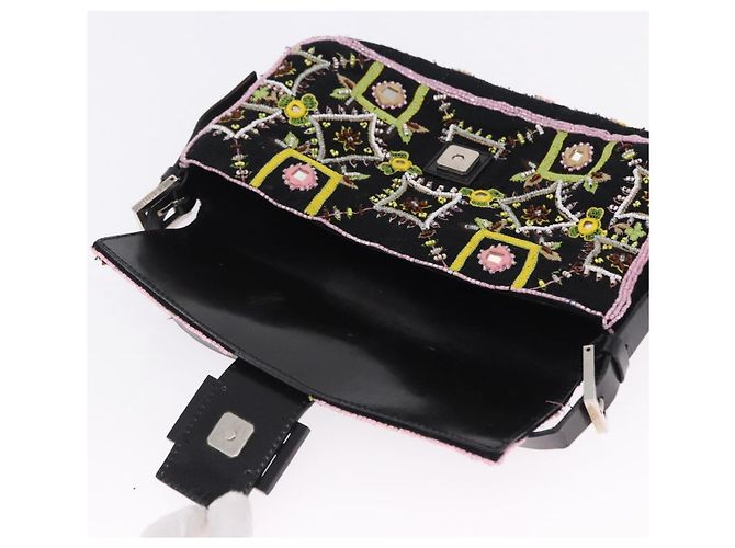 FENDI Mamma Baguette Schultertasche aus Canvas und Perlen, multicolor silber, Auth yk20784SAM Mehrfarben - Ansicht 9
