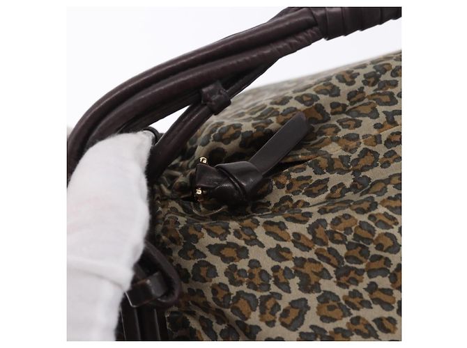 Bottega Veneta Borsa a tracolla BOTTEGAVENETA Satin Brown Gold Tone Auth SW2678V - vista 9