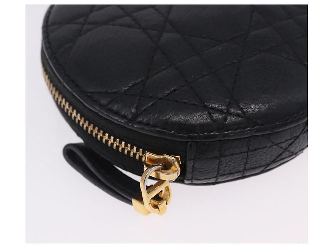 Borsa a tracolla Christian Dior Canage in pelle nera e oro Auth 202146V Nero D'oro - vista 10