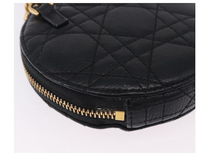 Borsa a tracolla Christian Dior Canage in pelle nera e oro Auth 202146V Nero D'oro - vista 12