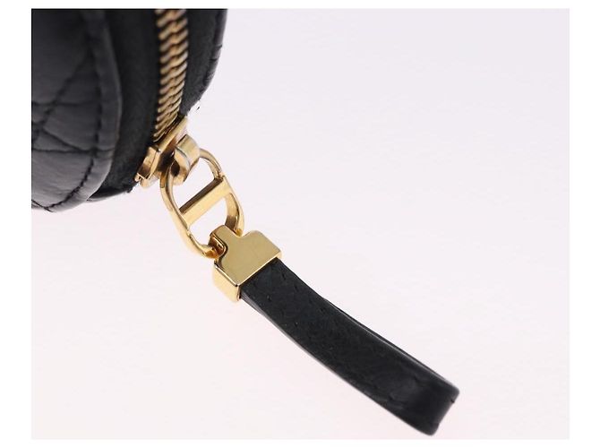 Borsa a tracolla Christian Dior Canage in pelle nera e oro Auth 202146V Nero D'oro - vista 14