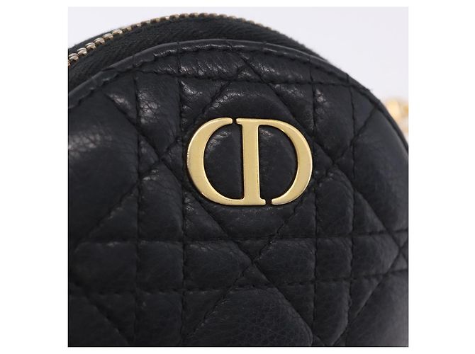 Borsa a tracolla Christian Dior Canage in pelle nera e oro Auth 202146V Nero D'oro - vista 15