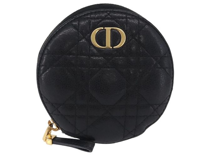 Borsa a tracolla Christian Dior Canage in pelle nera e oro Auth 202146V Nero D'oro - vista 2