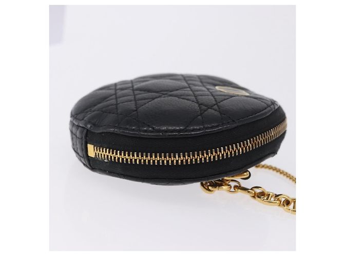 Borsa a tracolla Christian Dior Canage in pelle nera e oro Auth 202146V Nero D'oro - vista 4