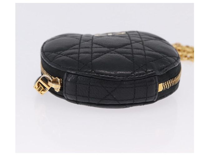 Borsa a tracolla Christian Dior Canage in pelle nera e oro Auth 202146V Nero D'oro - vista 9