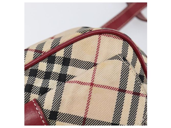 Borsa a tracolla BURBERRY Nova Check Blue Label Canvas Beige Silver Auth hk4046 Argento - vista 10
