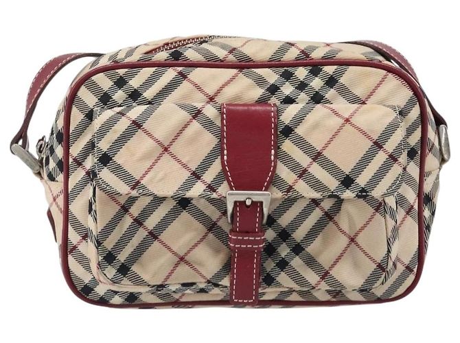 Borsa a tracolla BURBERRY Nova Check Blue Label Canvas Beige Silver Auth hk4046 Argento - vista 13