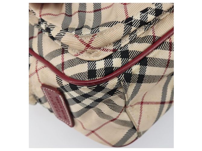 Borsa a tracolla BURBERRY Nova Check Blue Label Canvas Beige Silver Auth hk4046 Argento - vista 16