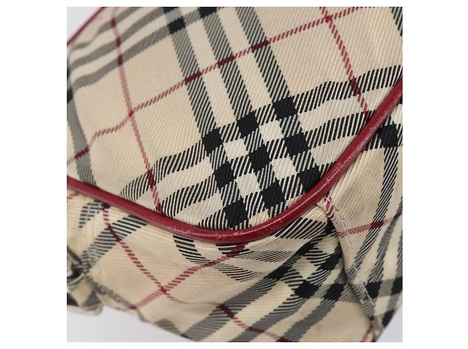 Borsa a tracolla BURBERRY Nova Check Blue Label Canvas Beige Silver Auth hk4046 Argento - vista 18
