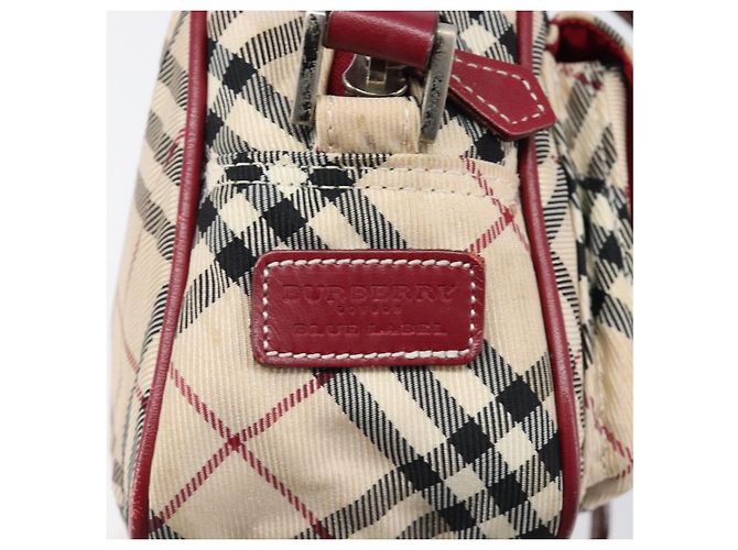 Borsa a tracolla BURBERRY Nova Check Blue Label Canvas Beige Silver Auth hk4046 Argento - vista 19