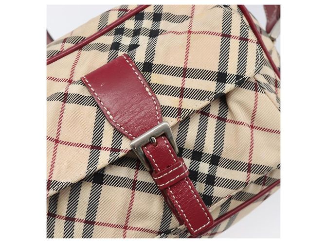 Borsa a tracolla BURBERRY Nova Check Blue Label Canvas Beige Silver Auth hk4046 Argento - vista 20