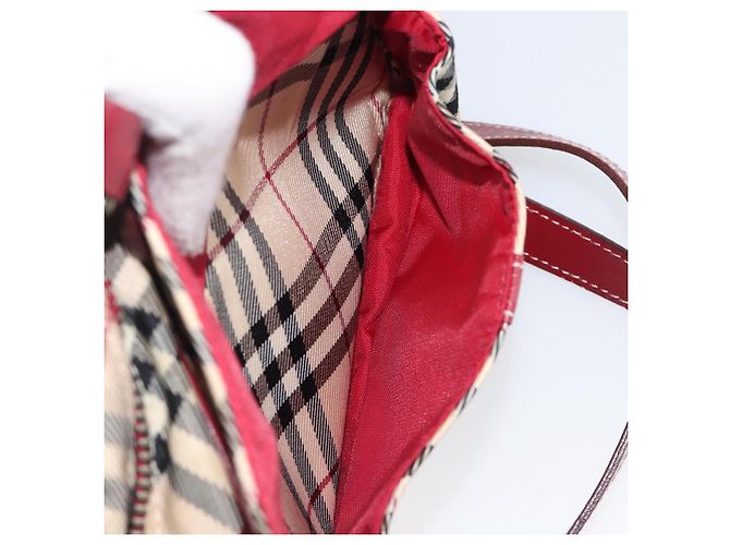 Borsa a tracolla BURBERRY Nova Check Blue Label Canvas Beige Silver Auth hk4046 Argento - vista 24