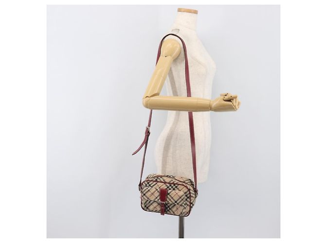 Borsa a tracolla BURBERRY Nova Check Blue Label Canvas Beige Silver Auth hk4046 Argento - vista 25