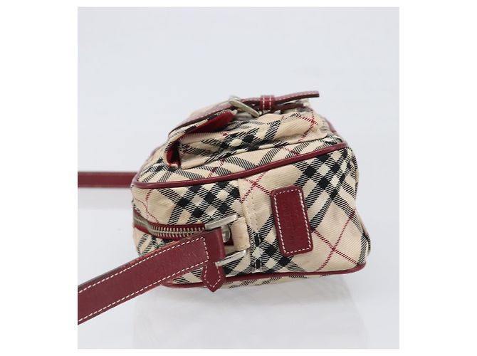 Borsa a tracolla BURBERRY Nova Check Blue Label Canvas Beige Silver Auth hk4046 Argento - vista 4