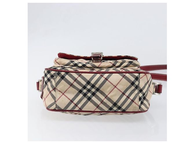 Borsa a tracolla BURBERRY Nova Check Blue Label Canvas Beige Silver Auth hk4046 Argento - vista 5