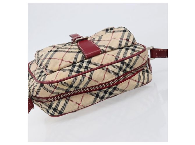 Borsa a tracolla BURBERRY Nova Check Blue Label Canvas Beige Silver Auth hk4046 Argento - vista 6