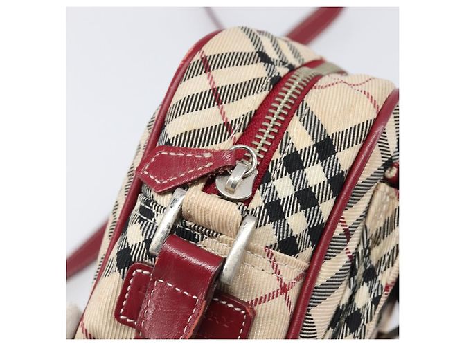 Borsa a tracolla BURBERRY Nova Check Blue Label Canvas Beige Silver Auth hk4046 Argento - vista 8