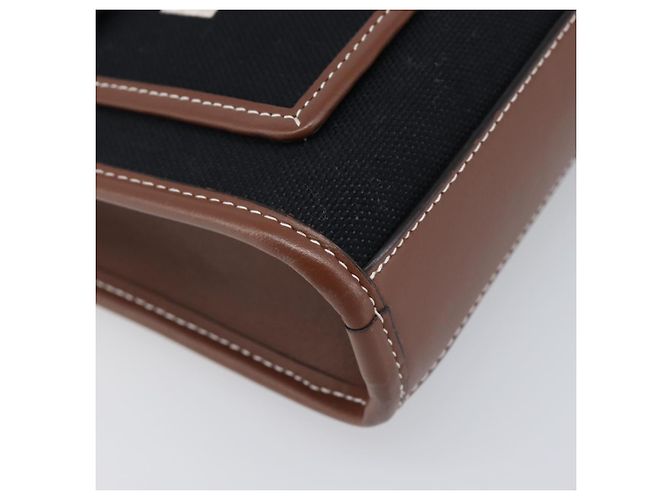 Borsa a mano BURBERRY Canvas 2way Silver Black Auth 202239V Nero Argento - vista 15
