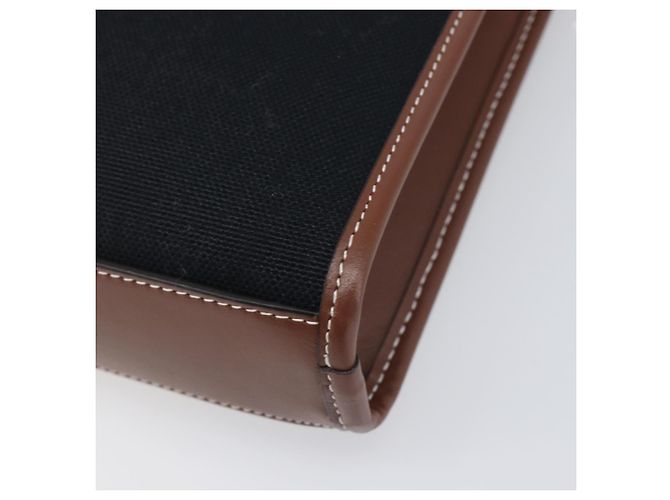 Borsa a mano BURBERRY Canvas 2way Silver Black Auth 202239V Nero Argento - vista 16