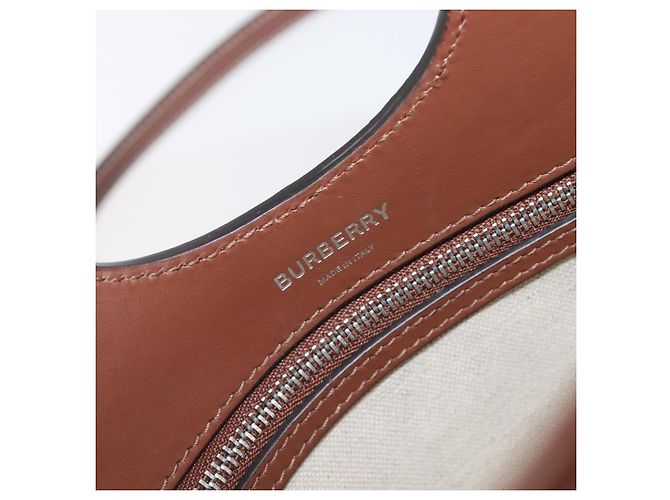 Borsa a mano BURBERRY Canvas 2way Silver Black Auth 202239V Nero Argento - vista 20