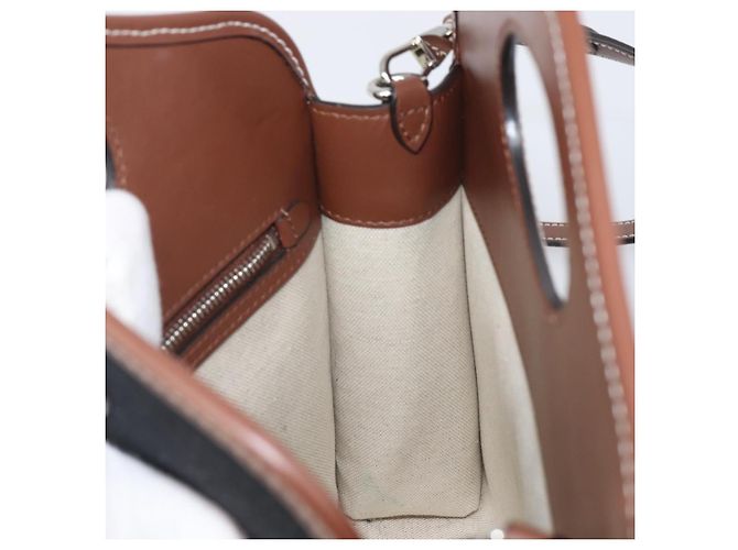 Borsa a mano BURBERRY Canvas 2way Silver Black Auth 202239V Nero Argento - vista 21