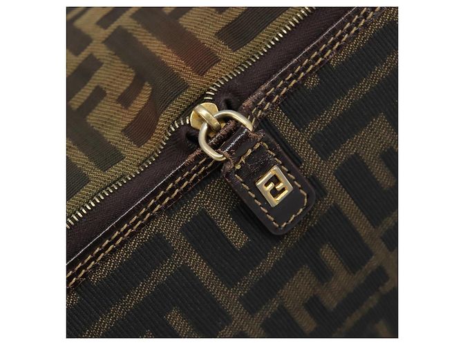 FENDI Zucca Canvas Tote Bag Nylon Braun Schwarz Auth 199977 - Ansicht 10