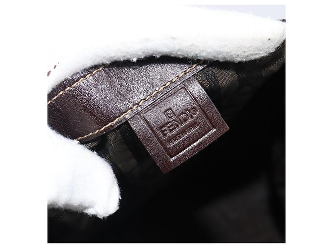 FENDI Zucca Canvas Tote Bag Nylon Braun Schwarz Auth 199977 - Ansicht 11