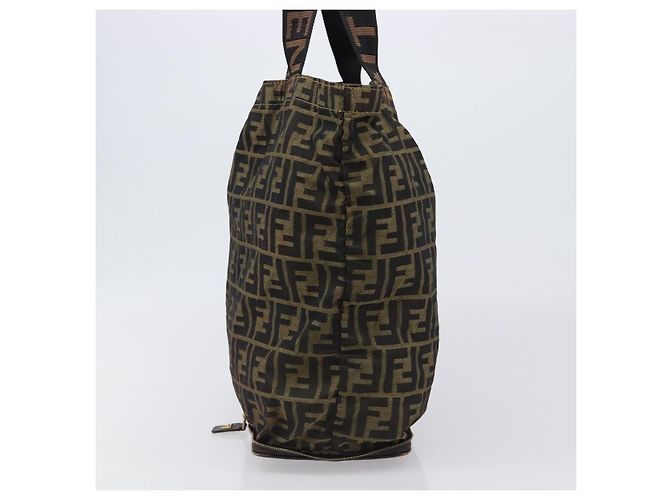 FENDI Zucca Canvas Tote Bag Nylon Braun Schwarz Auth 199977 - Ansicht 3