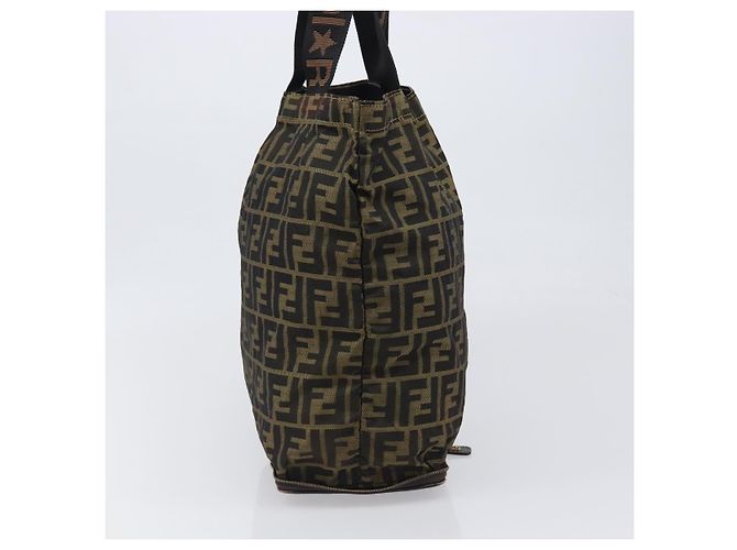 FENDI Zucca Canvas Tote Bag Nylon Braun Schwarz Auth 199977 - Ansicht 4