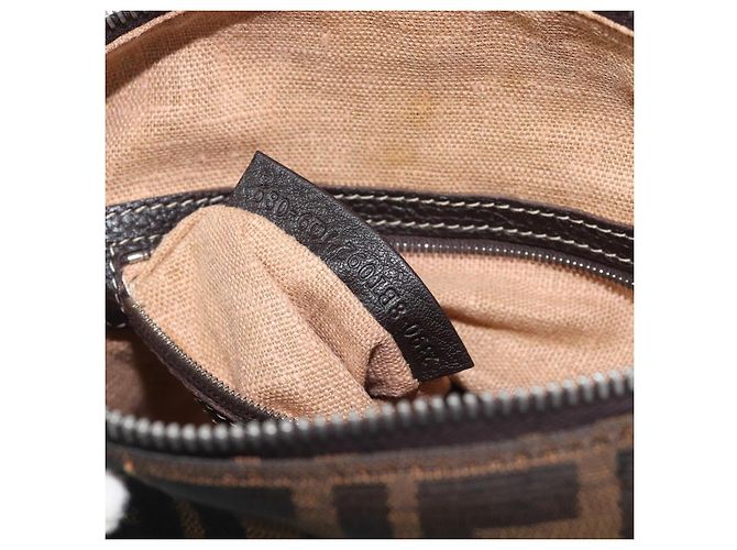 FENDI Zucca Canvas Celeria Schultertasche Schwarz Braun Auth 199921A - Ansicht 11