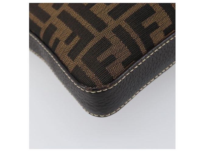 FENDI Zucca Canvas Celeria Schultertasche Schwarz Braun Auth 199921A - Ansicht 15