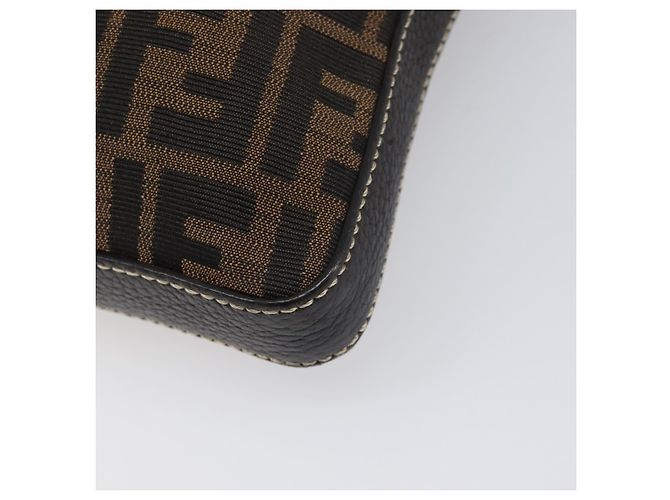 FENDI Zucca Canvas Celeria Schultertasche Schwarz Braun Auth 199921A - Ansicht 16