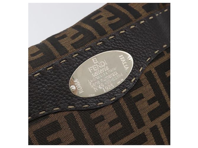 FENDI Zucca Canvas Celeria Schultertasche Schwarz Braun Auth 199921A - Ansicht 18