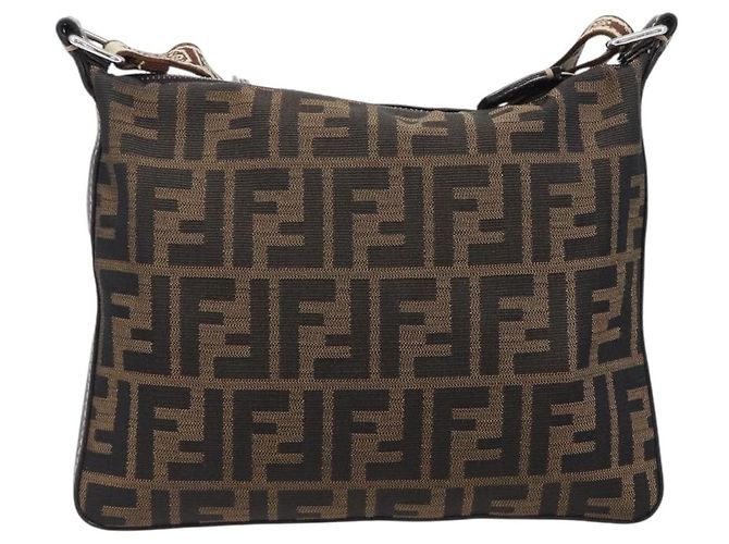 FENDI Zucca Canvas Celeria Schultertasche Schwarz Braun Auth 199921A - Ansicht 2