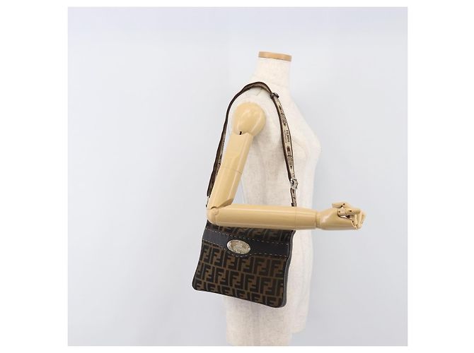 FENDI Zucca Canvas Celeria Schultertasche Schwarz Braun Auth 199921A - Ansicht 25