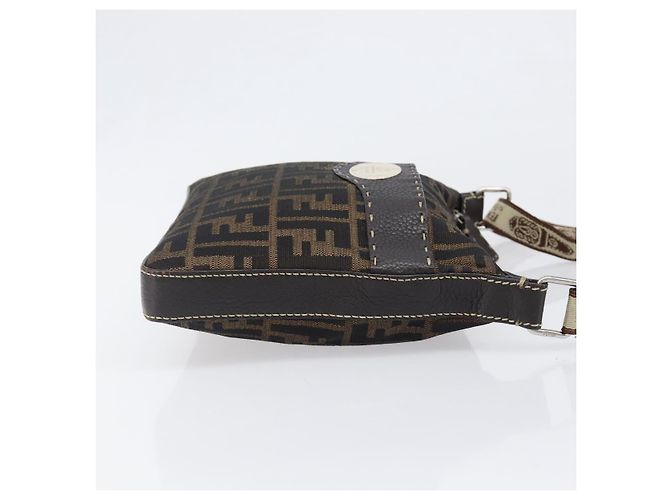 FENDI Zucca Canvas Celeria Schultertasche Schwarz Braun Auth 199921A - Ansicht 3