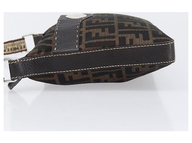 FENDI Zucca Canvas Celeria Schultertasche Schwarz Braun Auth 199921A - Ansicht 4