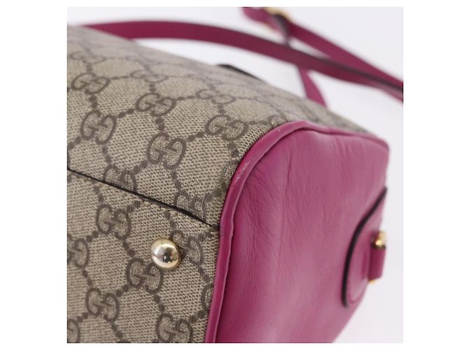 Borsa a mano GUCCI GG Supreme PVC 2way Beige Gold 409529 Auth 199935A - vista 18
