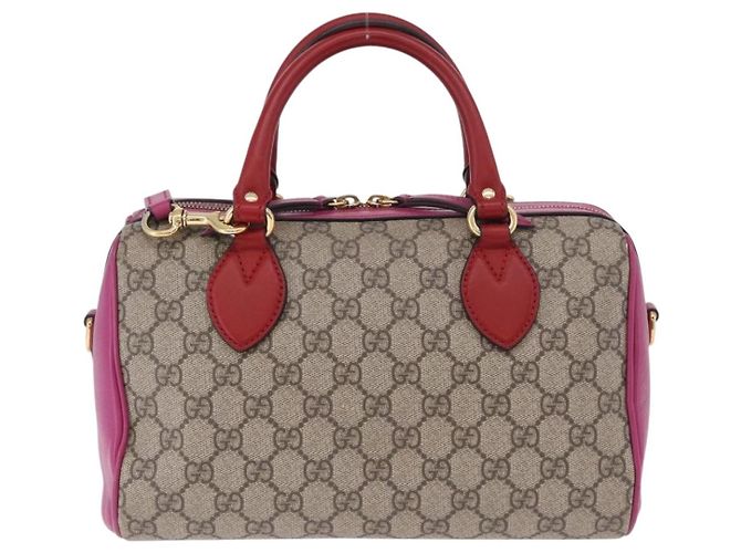 Borsa a mano GUCCI GG Supreme PVC 2way Beige Gold 409529 Auth 199935A - vista 2