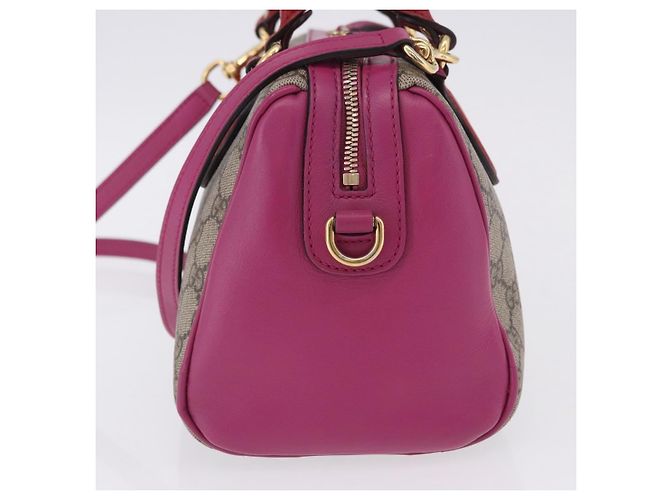 Borsa a mano GUCCI GG Supreme PVC 2way Beige Gold 409529 Auth 199935A - vista 3
